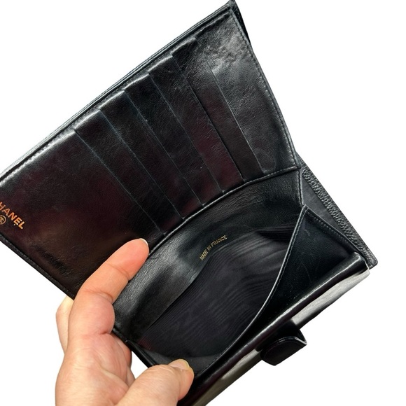 Authentic CHANEL Black Caviar Leather Timeless CC Long Large Wallet Kisslock - Picture 12 of 16